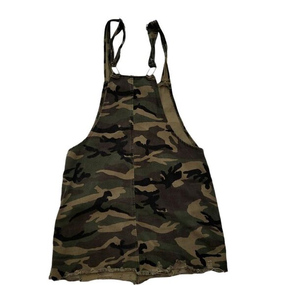 EE some Womens Pinafore Camouflage Denim Overalls Dress Size L - Picture 2 of 11